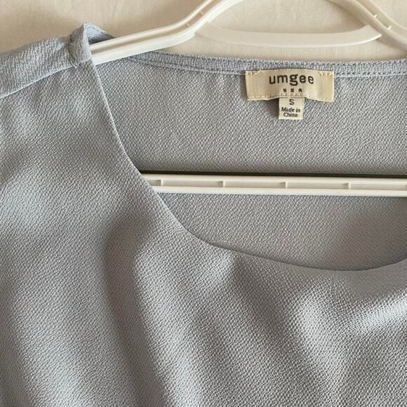 Light Blue Flowy Butterfly Sleeve Chiffon Top - Picture 3 of 3